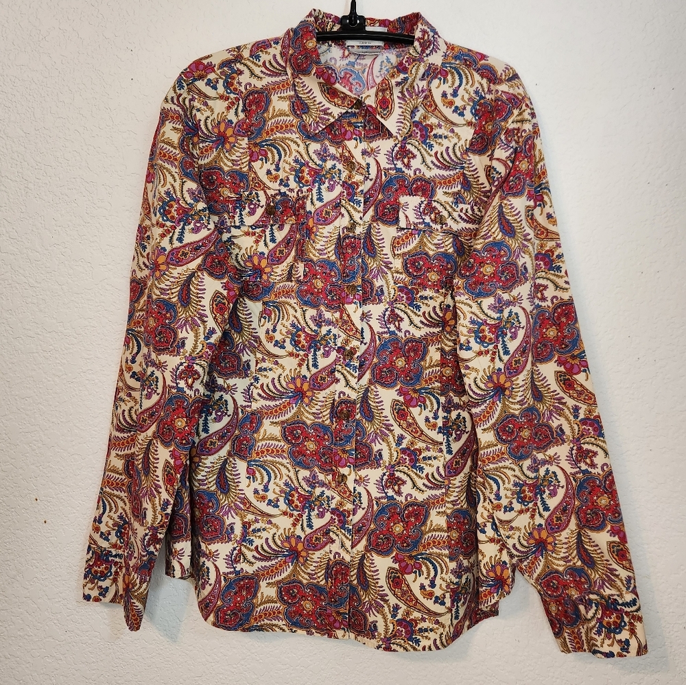 Van Heusen Originals Classic Fit Multicolored Button-Down Shirt, Size L